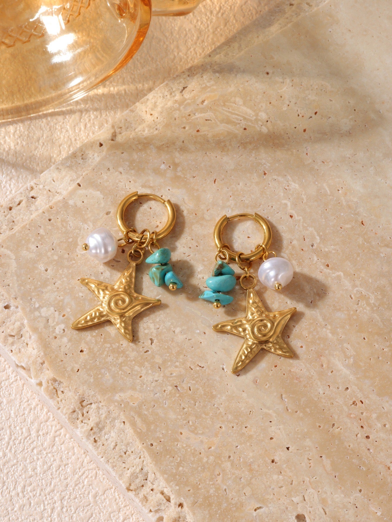 Pendientes de Aro con Estrella de Mar