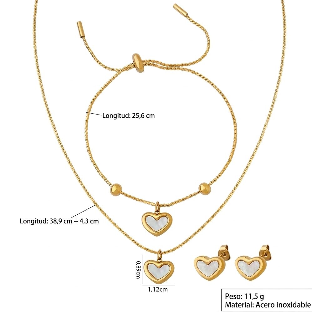 Set de Corazón Dorado