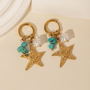 Pendientes de Aro con Estrella de Mar