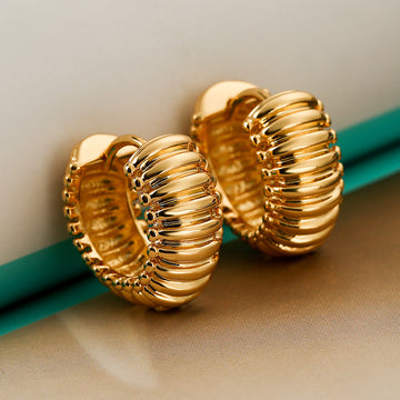 Aros Dorados Acanalados