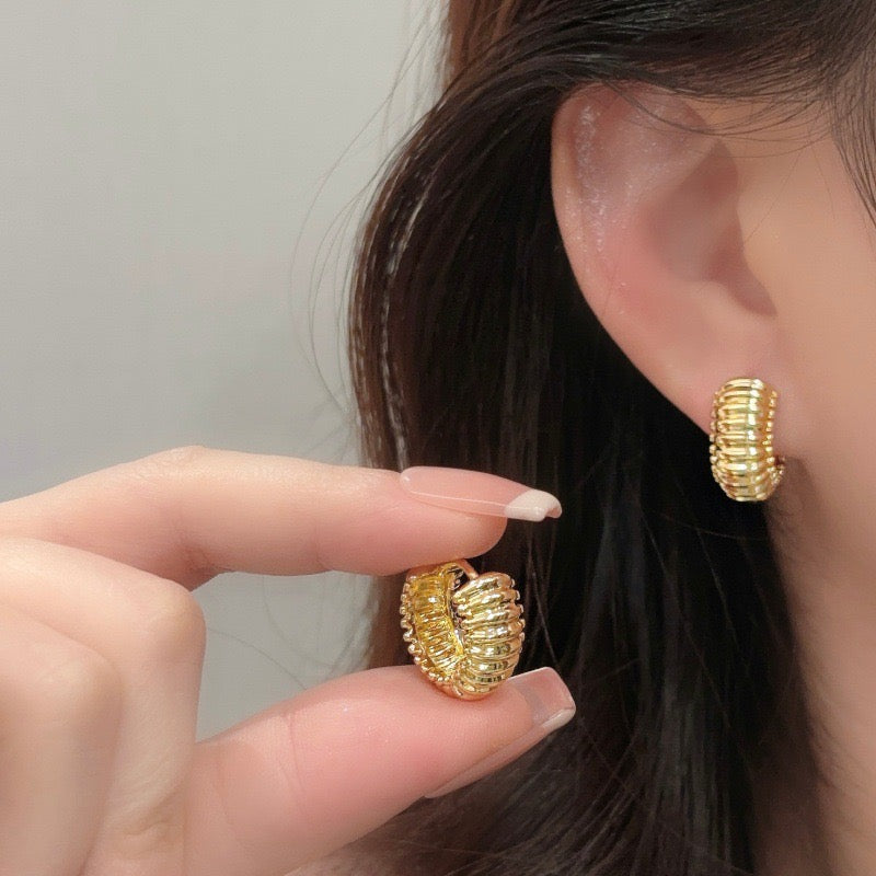 Aros Dorados Acanalados