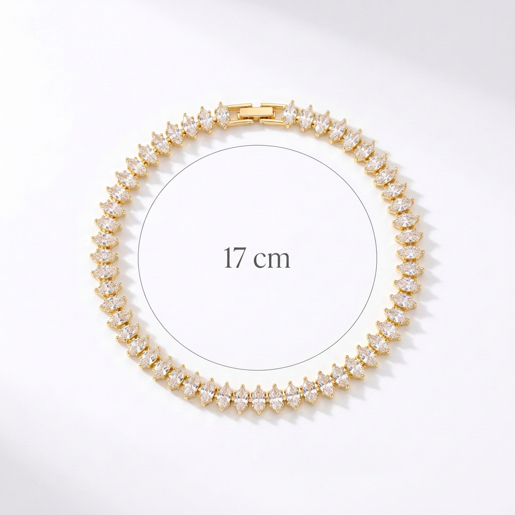 Pulsera Dorada con Circonitas para Mujer – Estilo Elegante