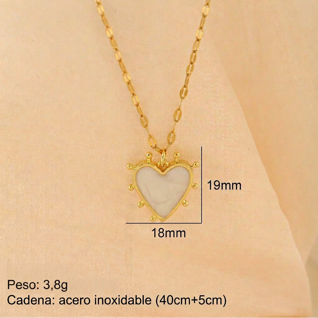 Collar corazón nácar