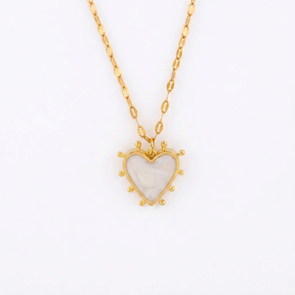 Collar corazón nácar