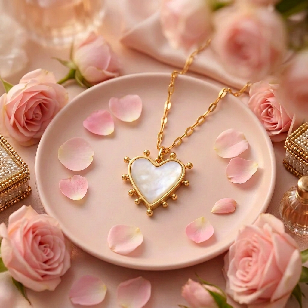 Collar corazón nácar