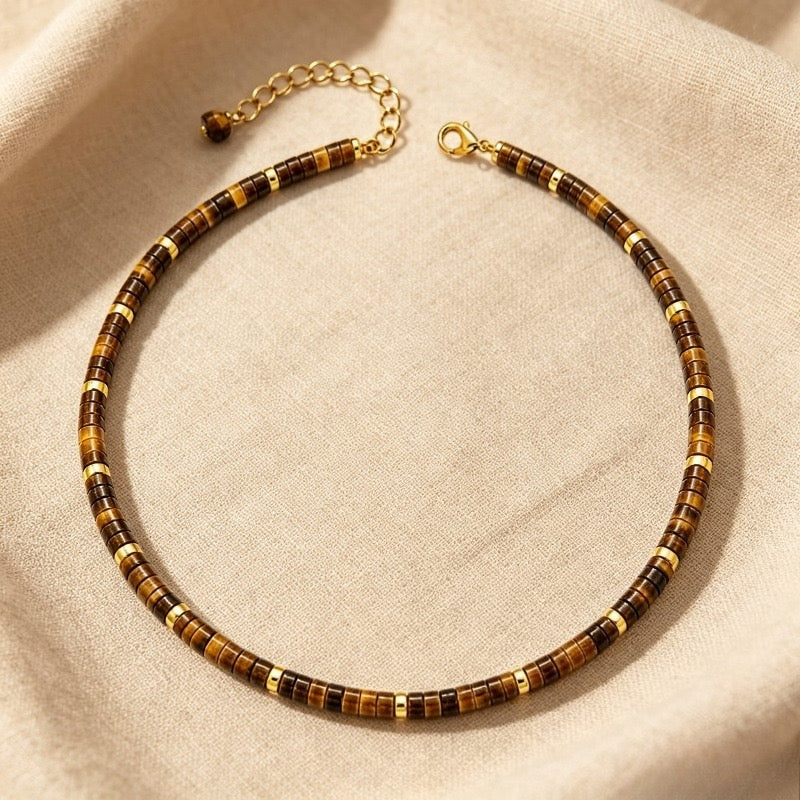 Collar para mujer con cuentas artesanales estilo vintage