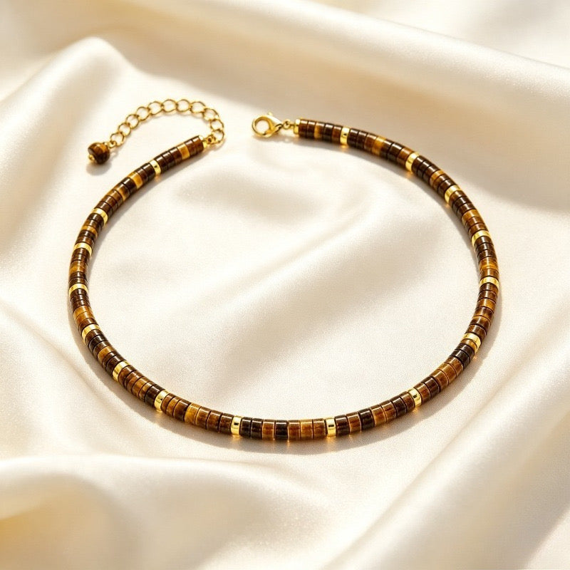 Collar para mujer con cuentas artesanales estilo vintage