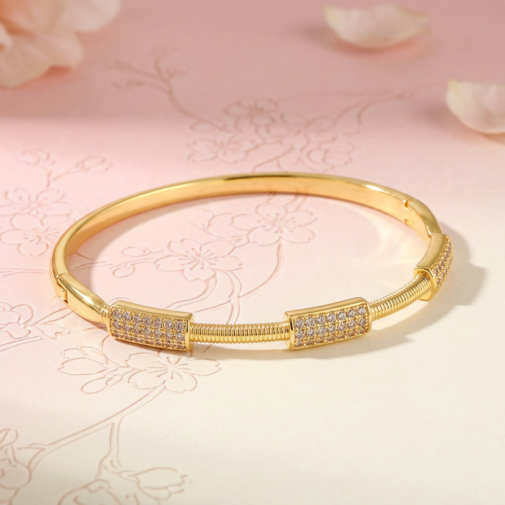 Brazalete Dorado con Circonitas