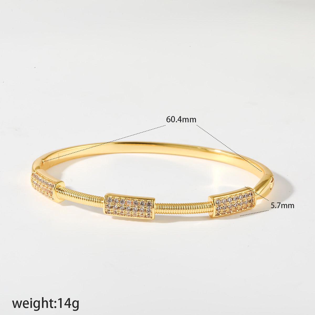 Brazalete Dorado con Circonitas