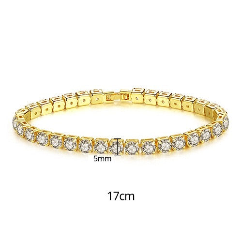 Pulsera Tennis Dorada con Circonitas Brillantes