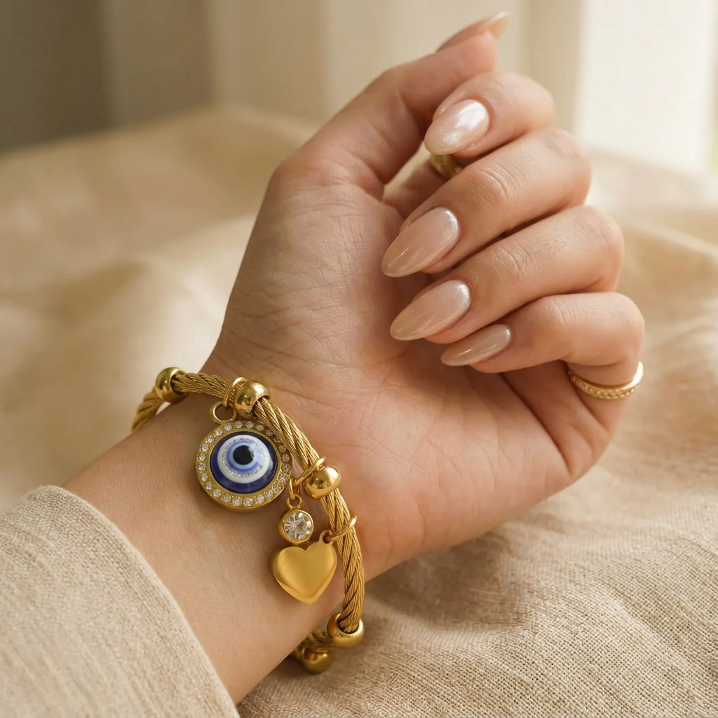 Brazalete Dorado Ajustable con Charm