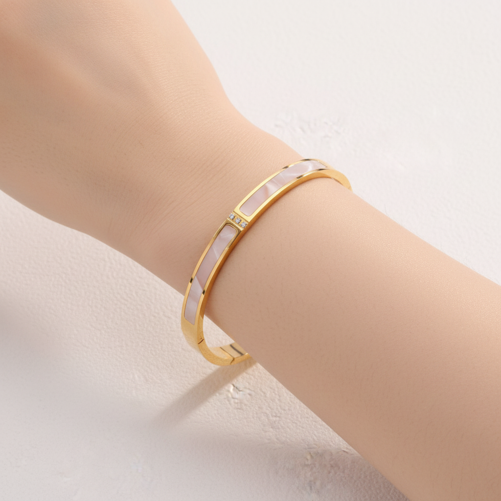 Pulsera Dorada Nácar