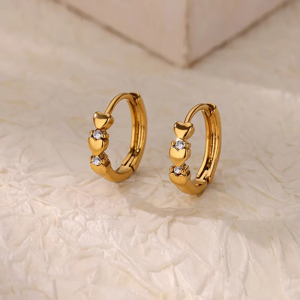 Pendientes de Aro con Corazones