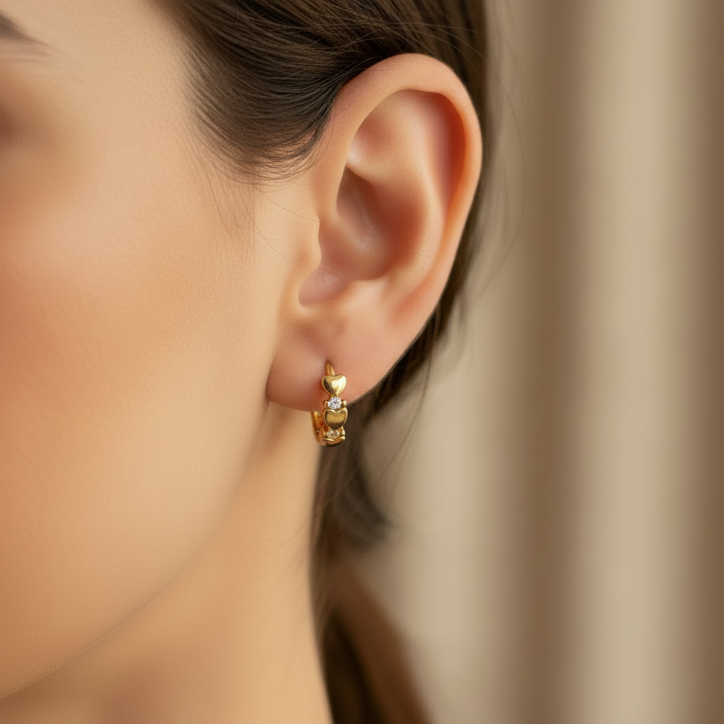 Pendientes de Aro con Corazones