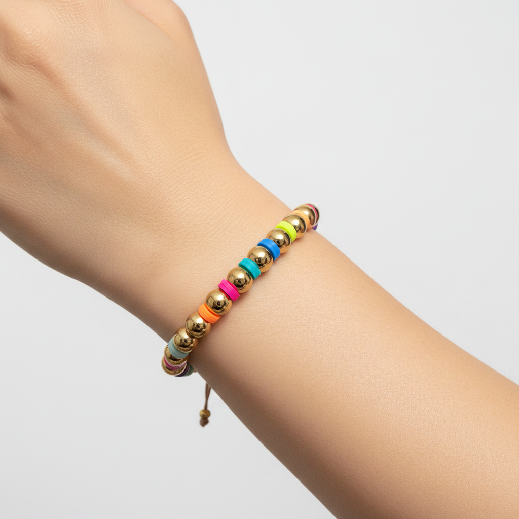 Brazalete de cuentas de colores