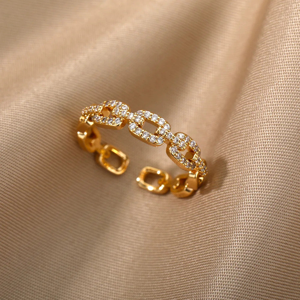 Anillo Ajustable Cadena Brillante