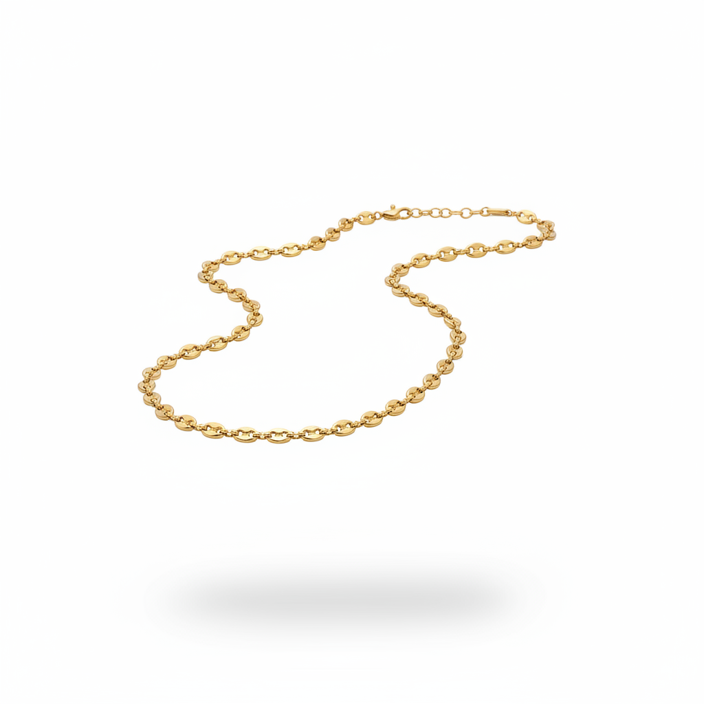 Collar Cadena Oval Dorada
