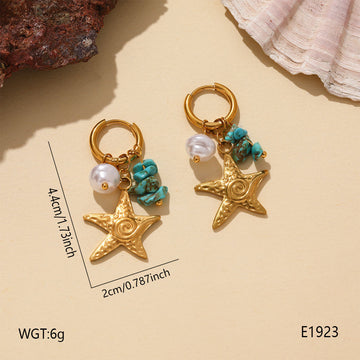 Pendientes de Aro con Estrella de Mar