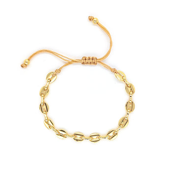 Brazalete de eslabón dorado