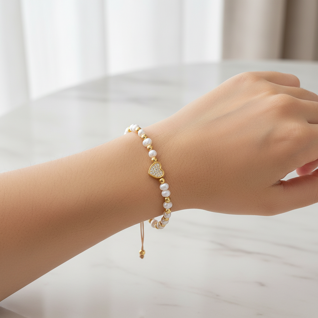 Brazalete de corazón Nacre