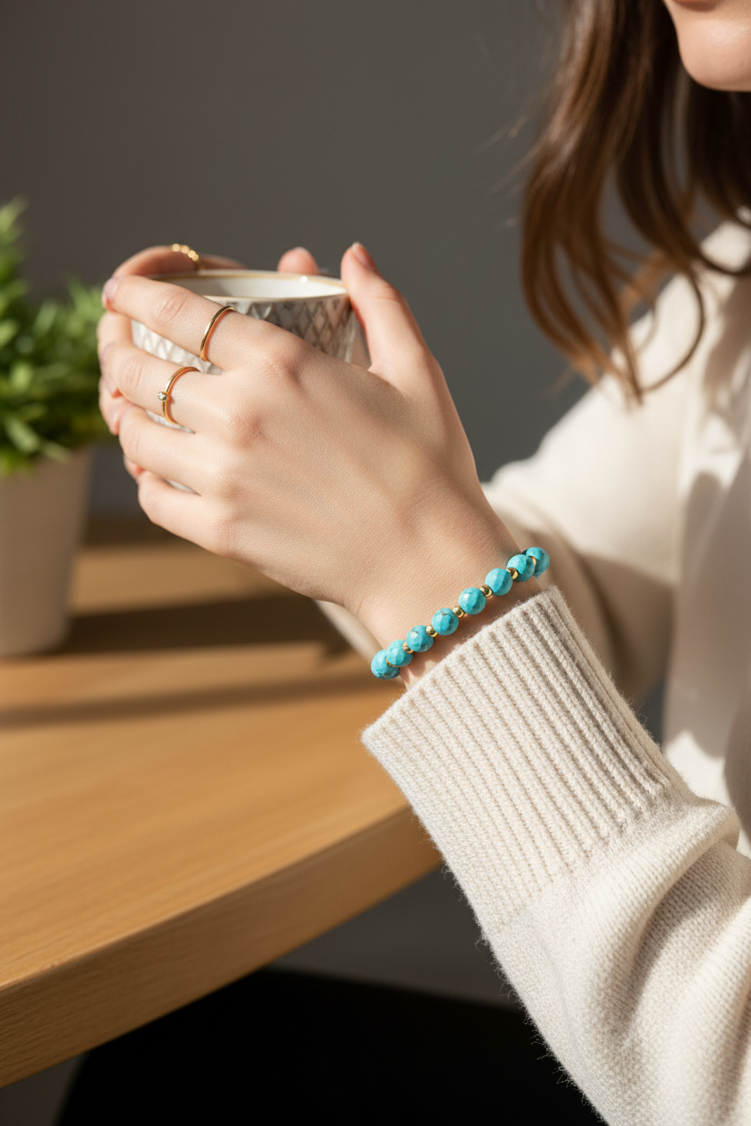 Turquoise beaded bracelet