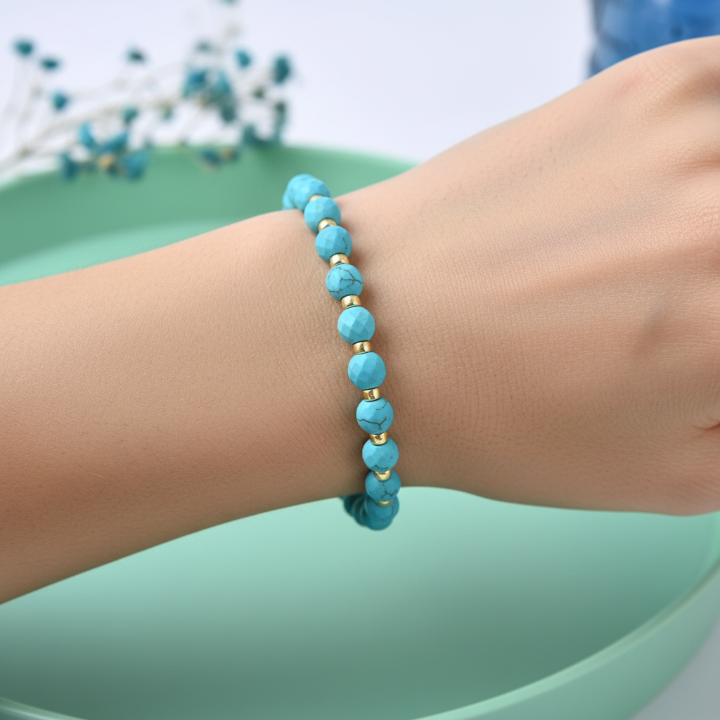 Brazalete cuentas turquesa