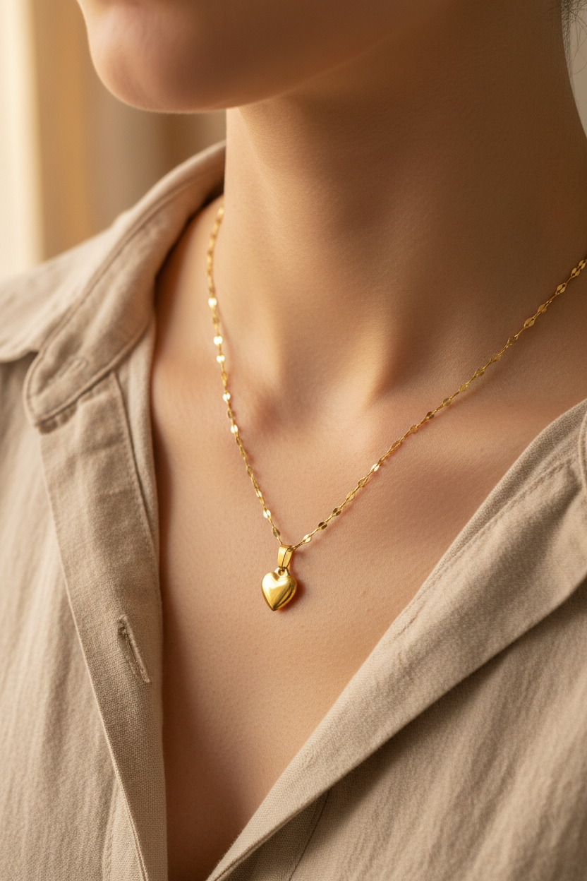 Collar de Corazón Dorado