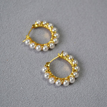 Pendientes Estilo Francés con Perlas