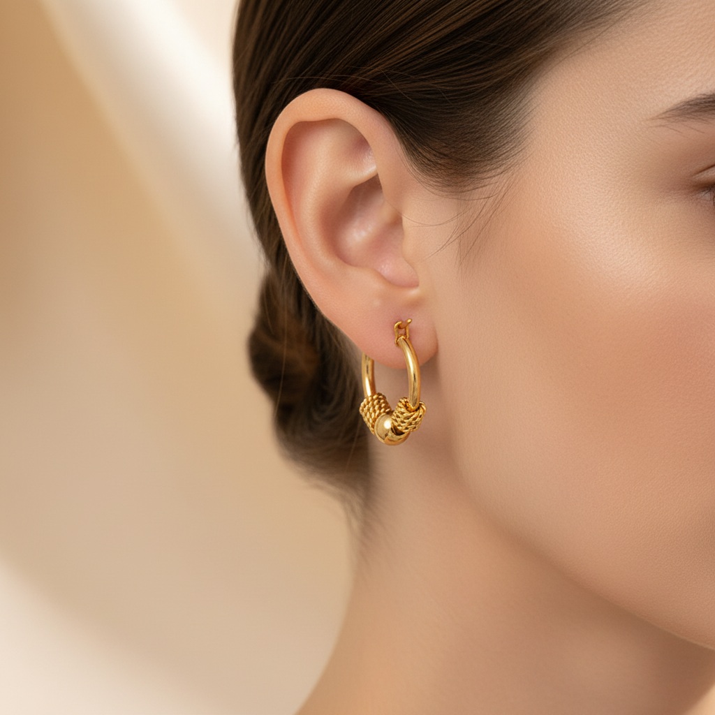 Pendientes de Aro con Esferas