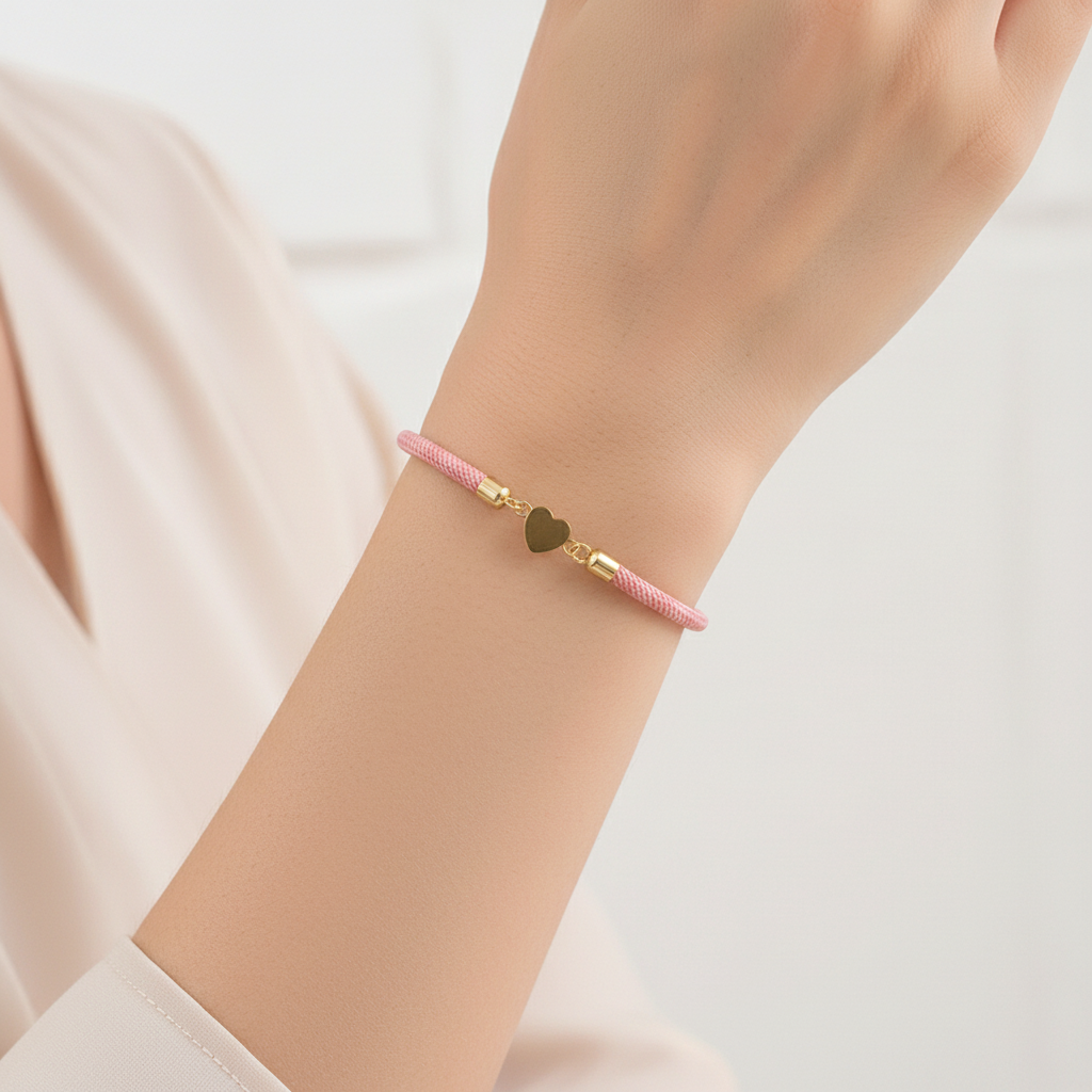 Adjustable heart bracelet