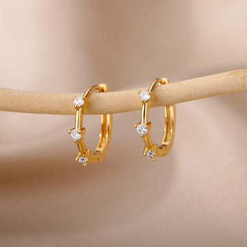 Pendientes de Aro Elegance con Circonitas