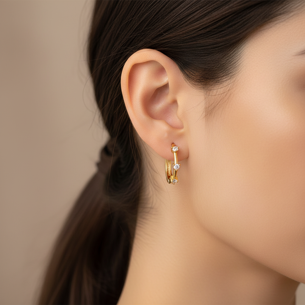 Pendientes de Aro Elegance con Circonitas