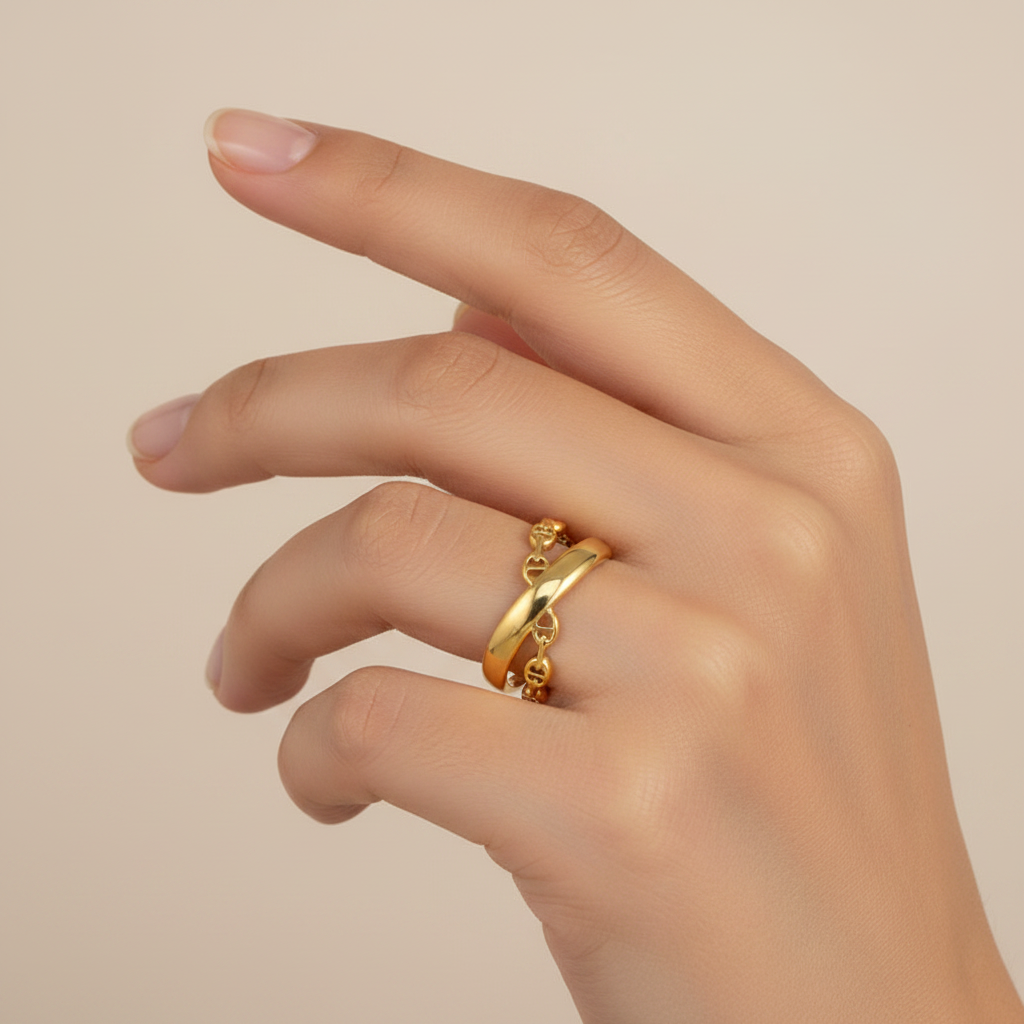 Anillo Abierto con Eslabones