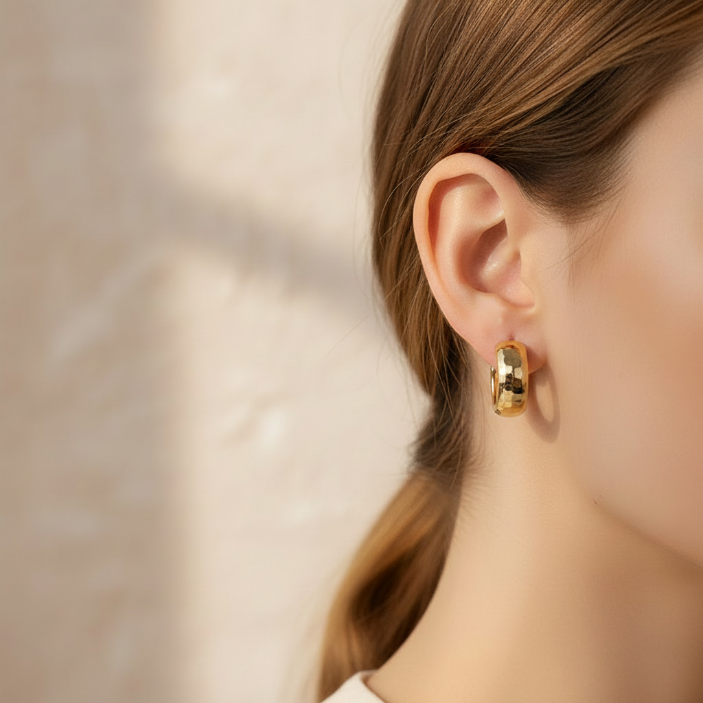 Textured hoop earrings